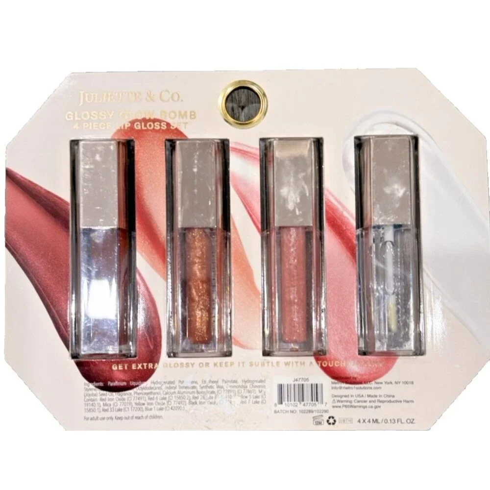 Juliette & Co Glossy Glow Bomb 4 Piece Lip Gloss Set